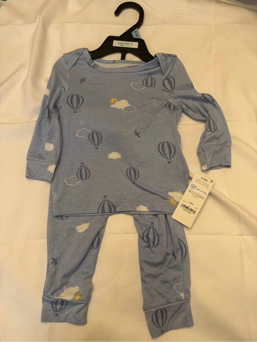 Carter's Blue Hot Air Balloon Baby Pajama Set